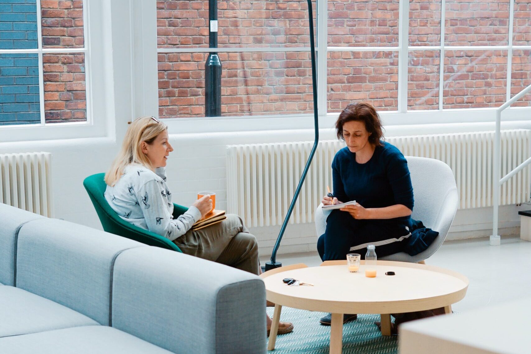 Business meeting, Club Workspace Clerkenwell workshops, Farringdon, London by T Heftiba